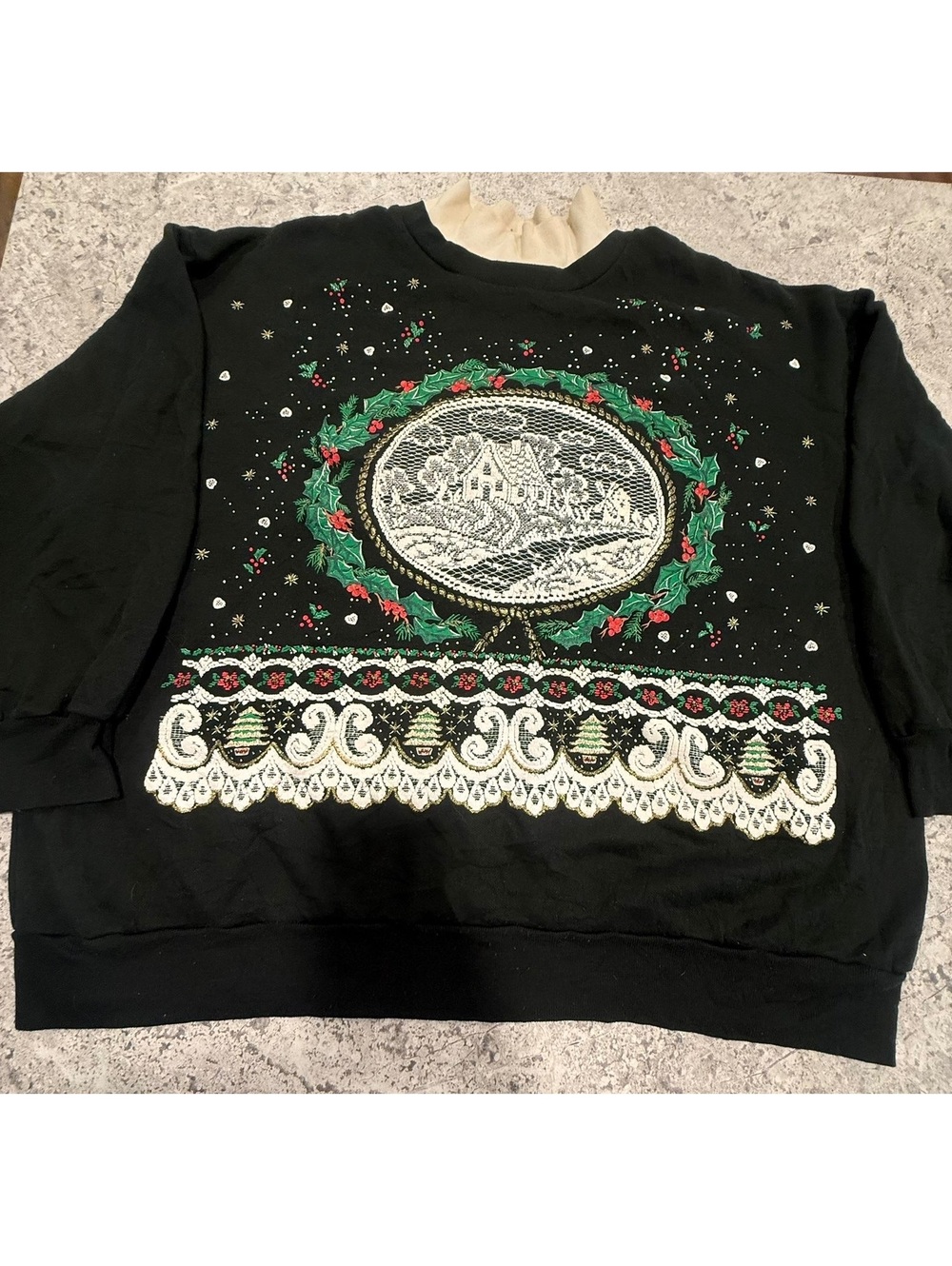 Black Christmas Village Sweatshirt 2X